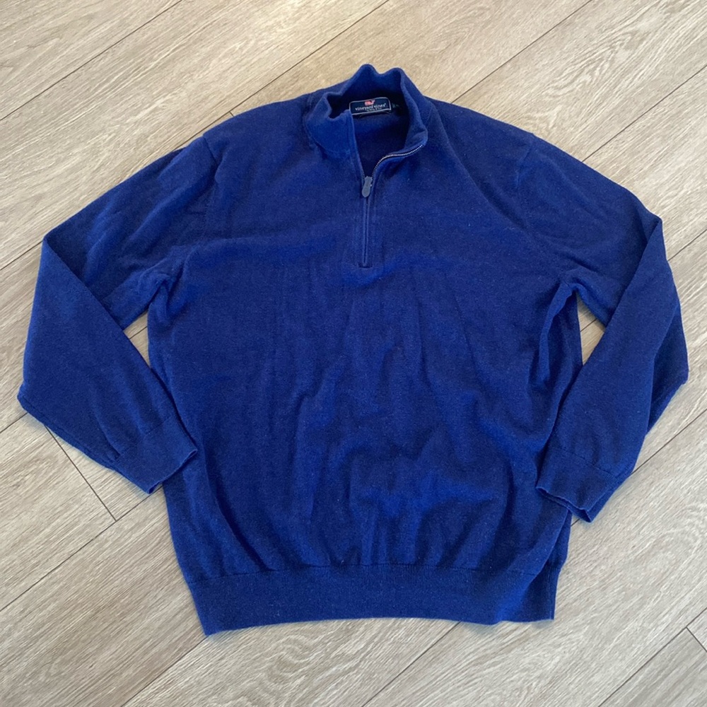 Vineyard Vines Men’s 1/4 zip sweater cashmere blend size XL